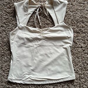 Elegant Cream Sleeveless Top